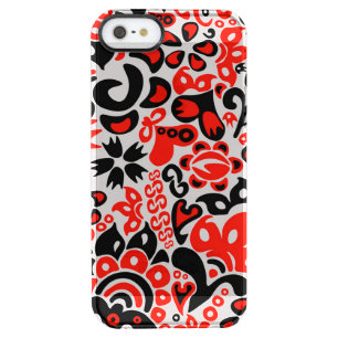Ukrainian ethnic folk art floral pattern absrtact clear iPhone SE/5/5s case