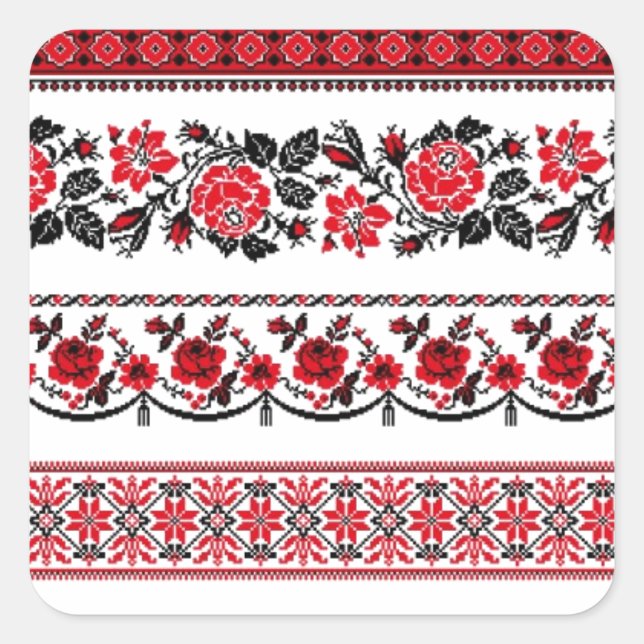 UKrainian ethnic pattern Square Sticker (Front)