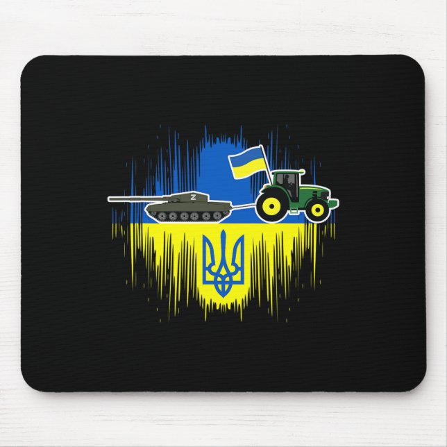 Ukrainian Farmer Steals Tank Ukraine Flag Tryzub F Mouse Pad (Front)