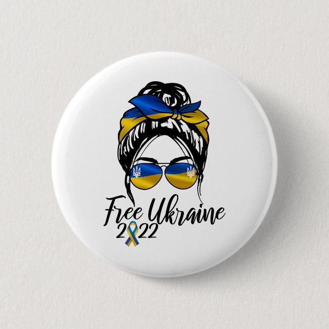 Ukrainian Flag2  Button (Front)