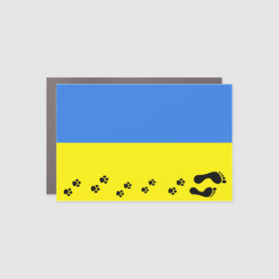 Ukrainian Flag, Animal Rescue Car Magnet