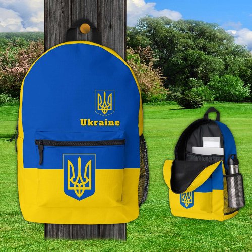 Ukrainian Flag Backpack Tryzub  Ukraine Bag Printed Backpack