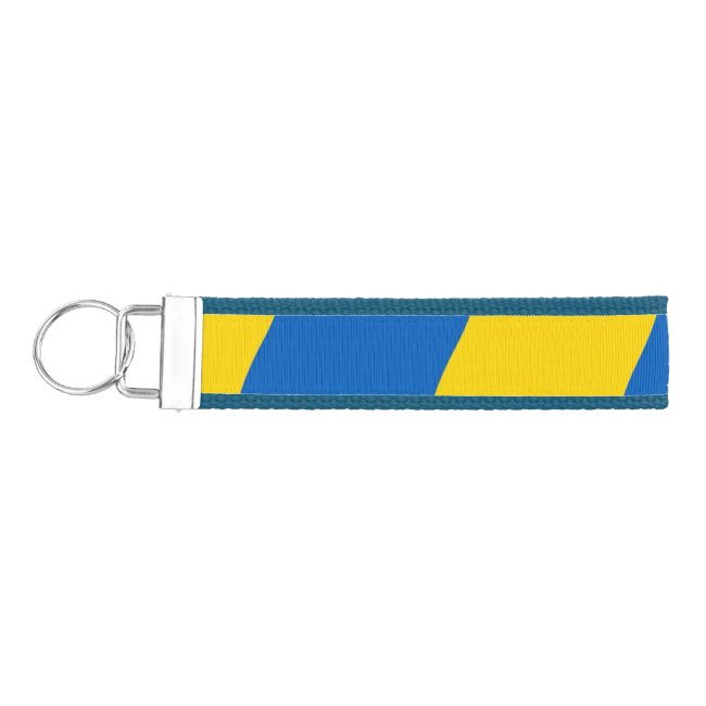 Ukrainian Flag Blue Yellow Pattern Wrist Keychain