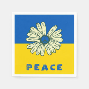 Ukrainian Flag Blue Yellow Peace Sunflower Napkins