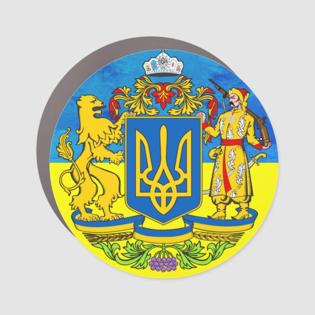 Ukrainian flag car magnet (Front)