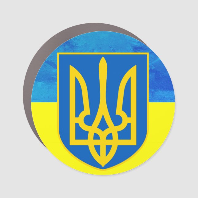 Ukrainian flag car magnet (Front)