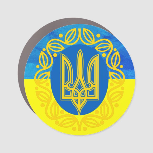 Ukrainian flag car magnet (Front)