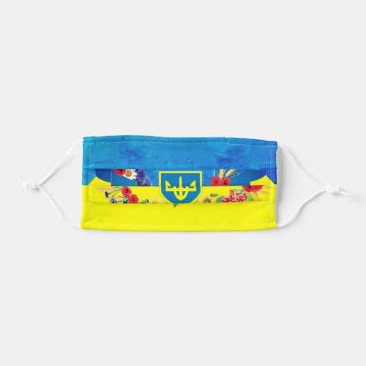 Ukrainian Flag Cloth Face Mask (Front, Folded)