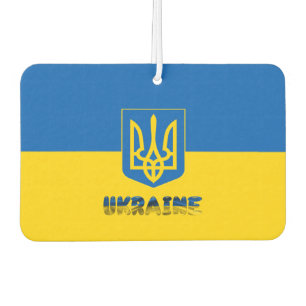 Ukrainian flag-coat of arms air freshener