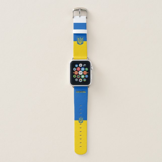 Ukrainian flag-Coat of arms Apple Watch Band (Front)