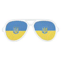 Ukrainian flag-Coat of arms Aviator Sunglasses