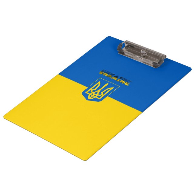 Ukrainian flag-coat of arms clipboard (Angled)