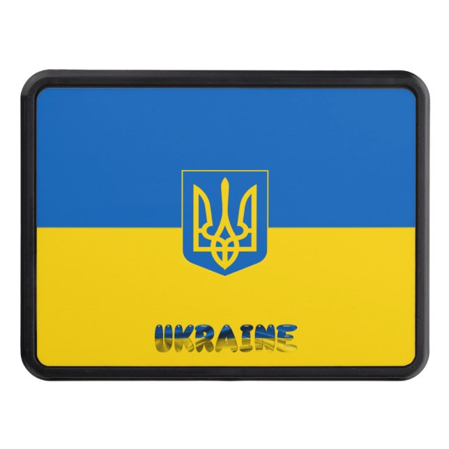 Ukrainian flag-Coat of arms Hitch Cover (Front)