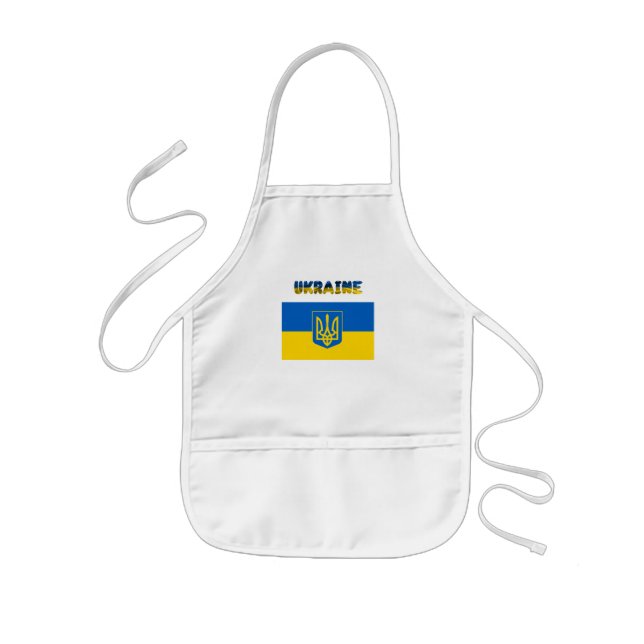Ukrainian flag-coat of arms kids' apron (Front)