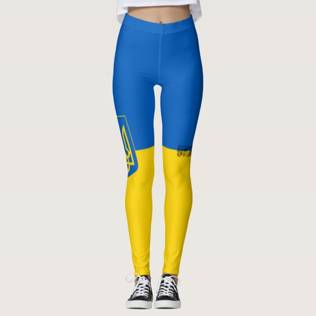 Ukrainian flag-coat of arms leggings (Front)