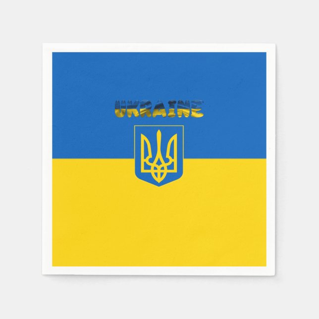 Ukrainian flag-Coat of arms Napkins (Front)