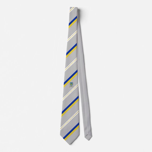 Ukrainian flag-coat of arms neck tie (Front)