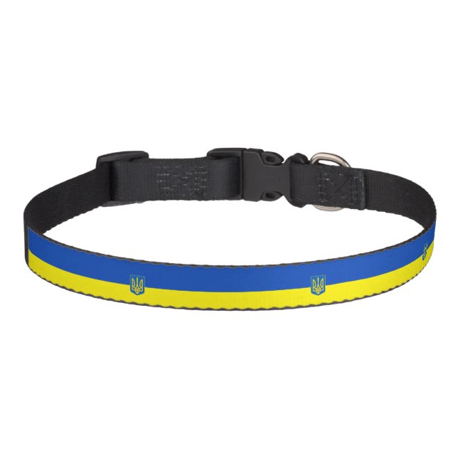 Ukrainian flag-Coat of arms Pet Collar (Front)