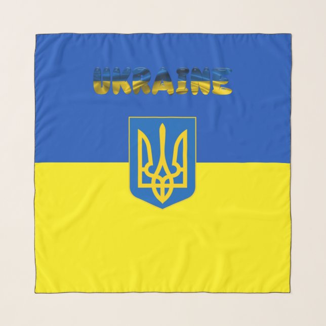 Ukrainian flag-coat of arms scarf (Front)