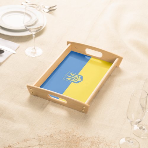 Ukrainian flag_coat of arms serving tray