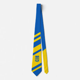 Ukrainian flag. Coat of Arms. Truzyb. Neck Tie