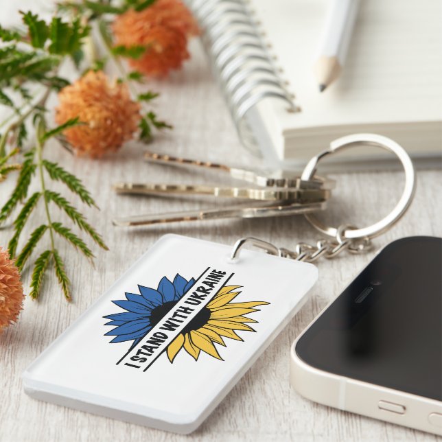 Ukrainian Flag Colors Keychain Token (Front Right)