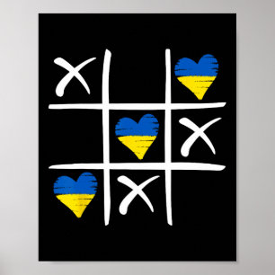 Ukrainian Flag Coloured Hearts  Poster