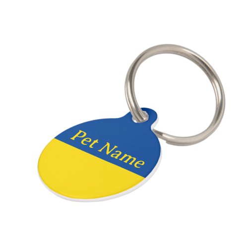 Ukrainian flag custom pet tag for small dog or cat