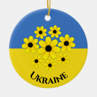 Ukrainian Flag Design Ceramic Ornament