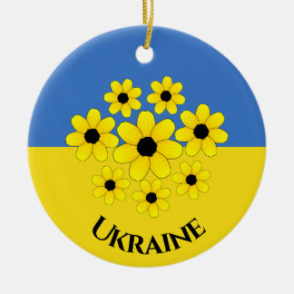 Ukrainian Flag Design  Ceramic Ornament