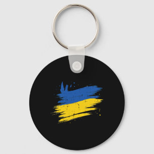 Ukrainian Flag Distressed Ukraine Patriotic Women Keychain