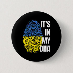 Ukrainian Flag Dna Fingerprint Ukraine Button