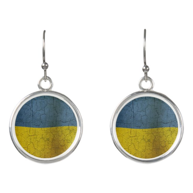 Ukrainian flag earrings (Front)