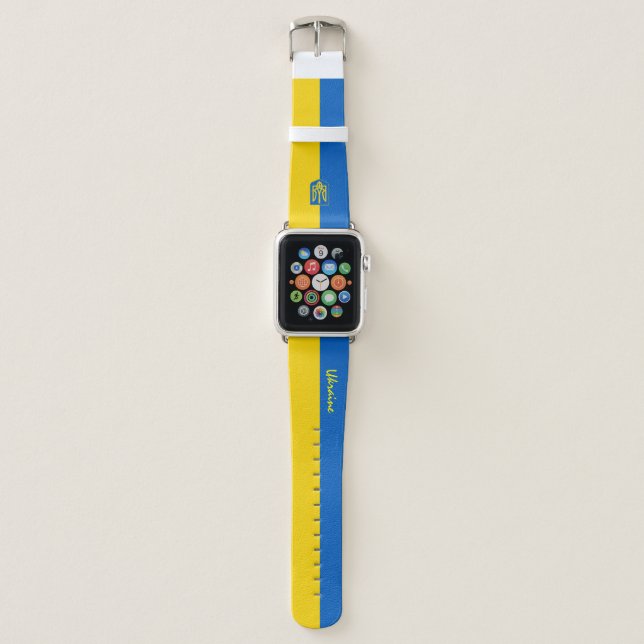 Ukrainian flag fashion & Ukraine wear / sports  Apple Watch Band (Front)
