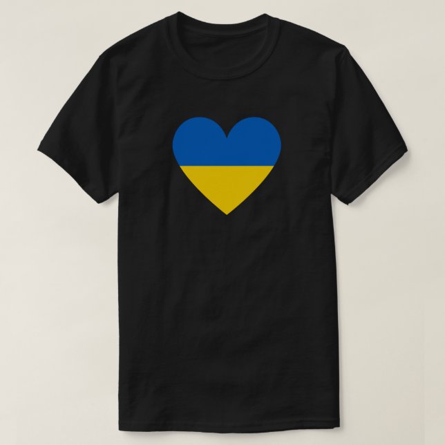 Ukrainian Flag Heart Solidarity T-Shirt (Design Front)