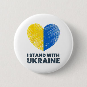 Ukrainian Flag - I Stand With Ukraine Flag 1 Button