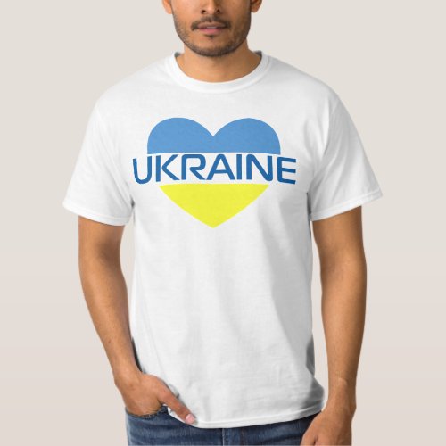 Ukrainian flag in the shape of a heart and the ins T_Shirt