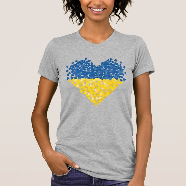 Ukrainian flag. Love to Ukraine. Support.  T-Shirt (Front)