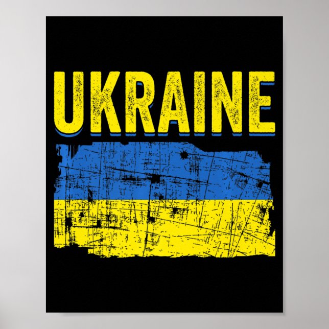 Ukrainian Flag Map Love Support Ukrainians Ukraine Poster (Front)