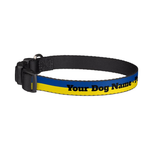 Ukrainian flag of Ukraine blue yellow dog collar (Left)