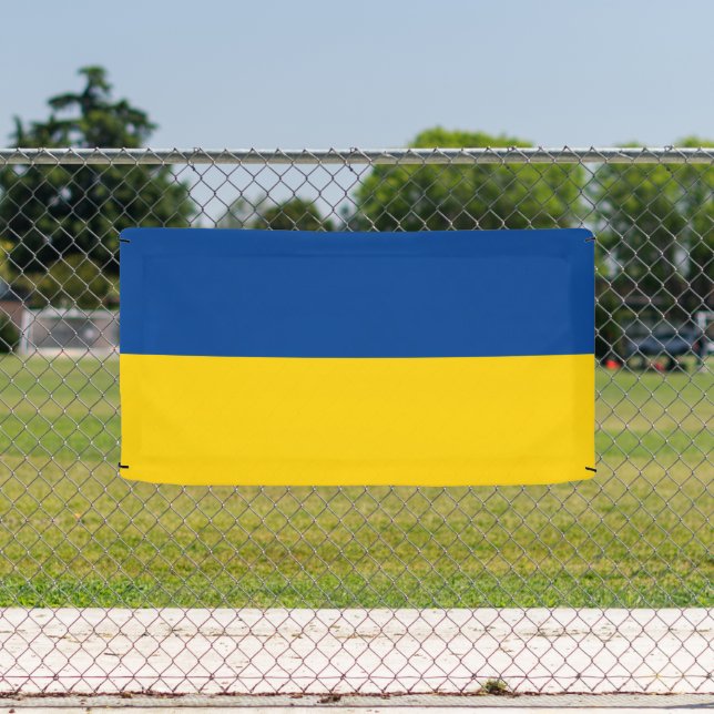 Ukrainian flag of Ukraine custom banner sign (Insitu)