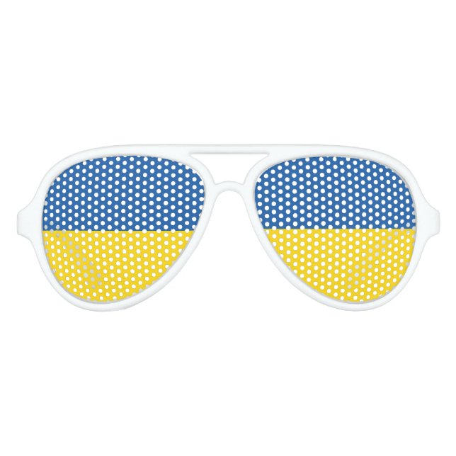 Ukrainian flag party shades Blue yellow sunglasses (Front)
