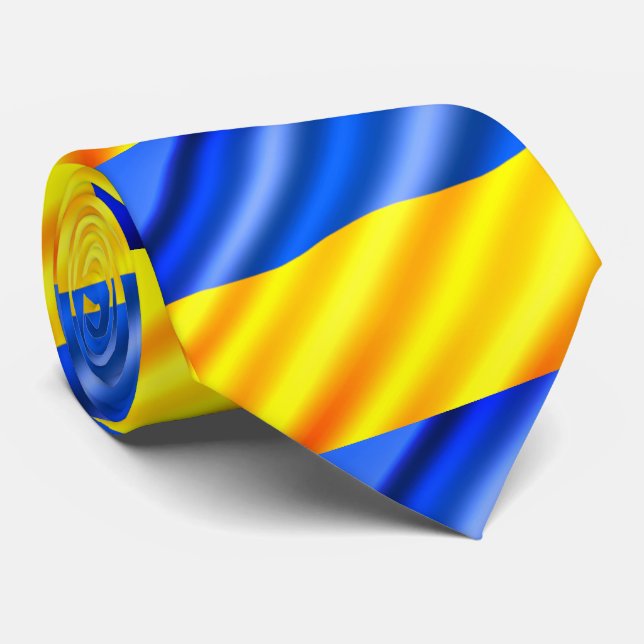 Ukrainian Flag - Peace - Freedom Ukraine Neck Tie (Rolled)