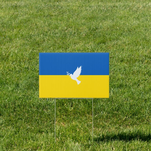 Ukrainian flag peace in the world sign (Insitu)