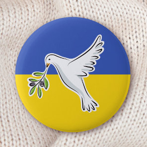 Ukrainian flag peace in Ukraine  dove anti war Button