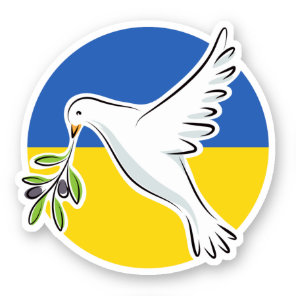 Ukrainian flag peace in Ukraine  dove anti war Sticker