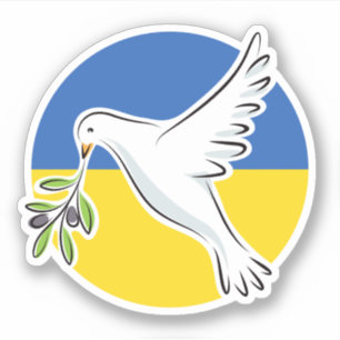 Ukrainian flag peace in Ukraine  dove anti war Sticker