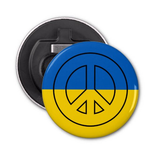 Ukrainian flag peace sign bottle opener