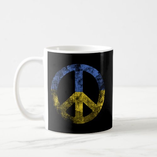 Ukrainian Flag Peace Sign Coffee Mug