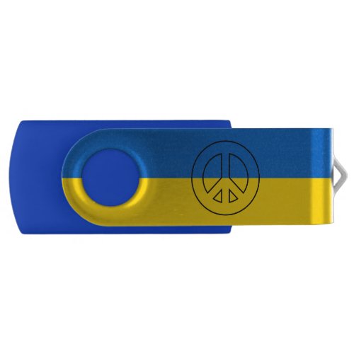 Ukrainian flag peace sign flash drive